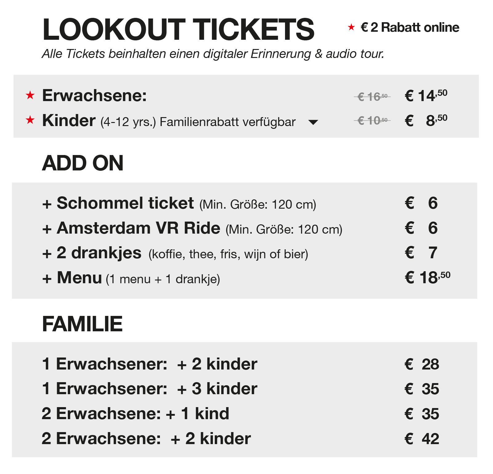 Ticket preise | A'DAM LOOKOUT